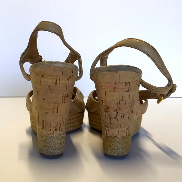 PRADA Leather Wedge Sandal Heels - Picture 9 of 9